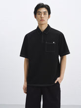 Men's Polo Shirt with Contrast Stitch Detail
